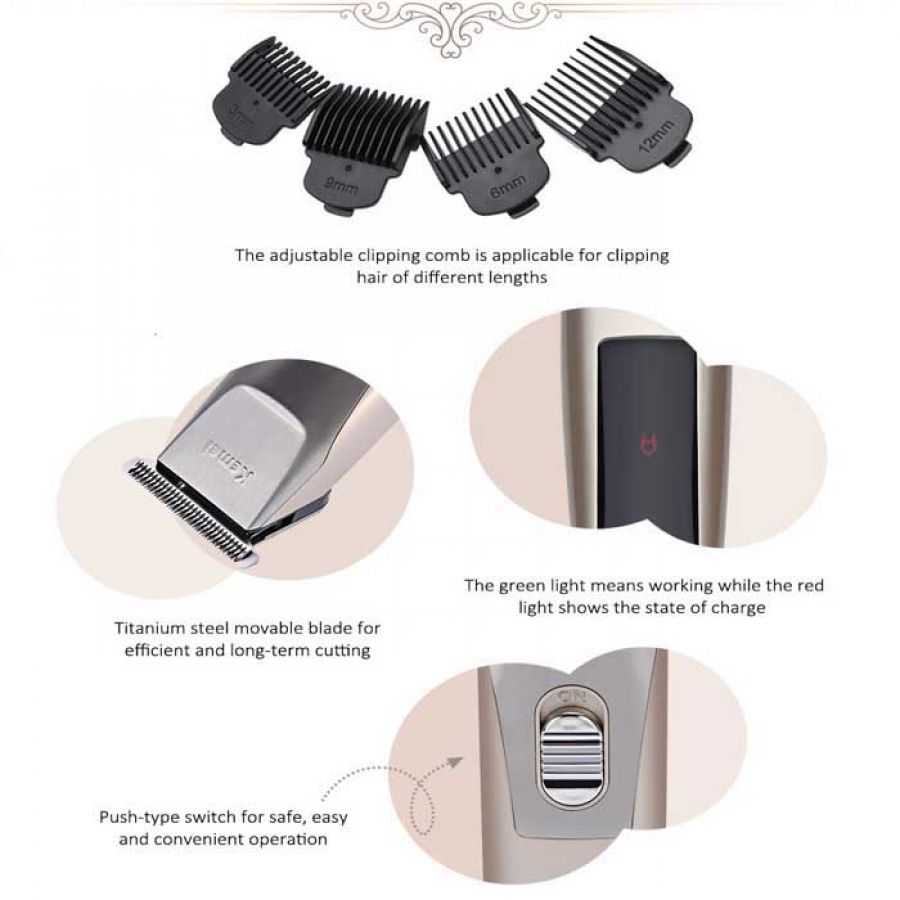 Kemei Rechargeable Hair Clipper Trimmer Shaver Razor KM-2158